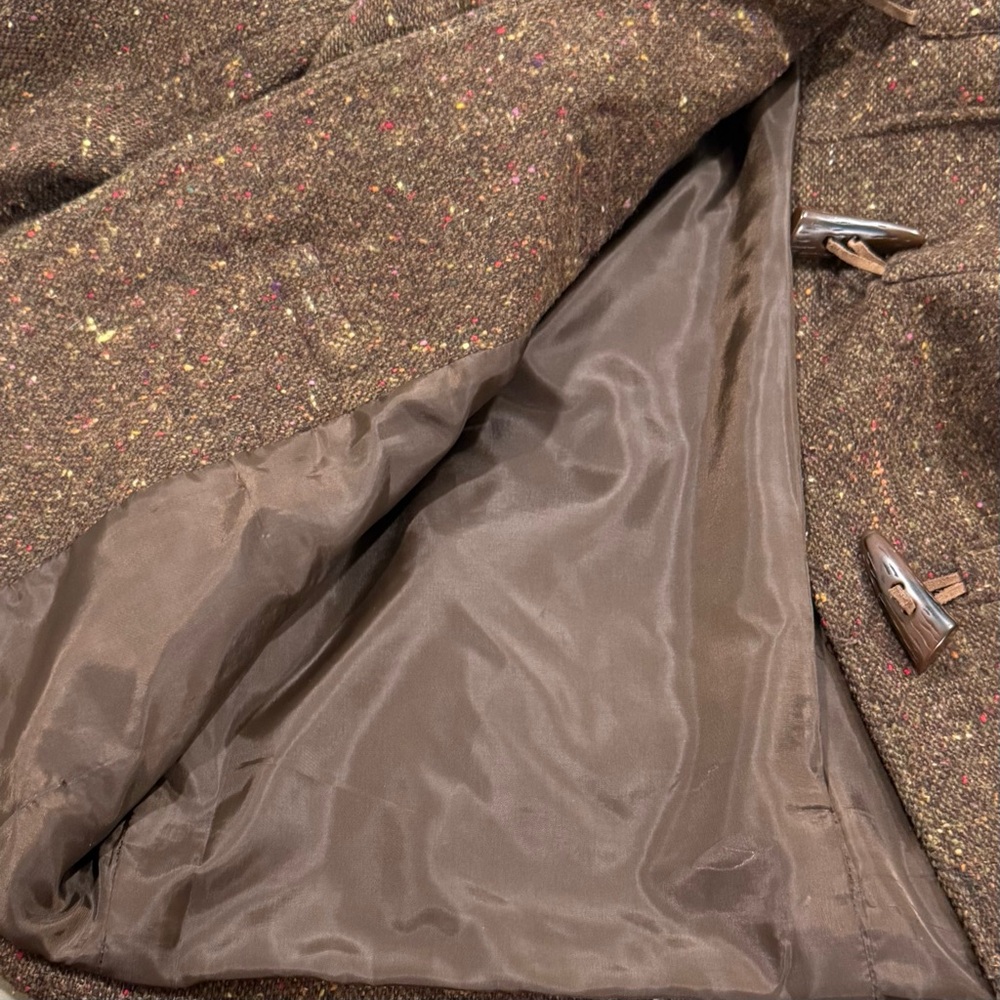 The Territory Ahead Women’s Wool Blend Brown Tweed Collared Toggle Coat, Size S - Picture 7 of 10